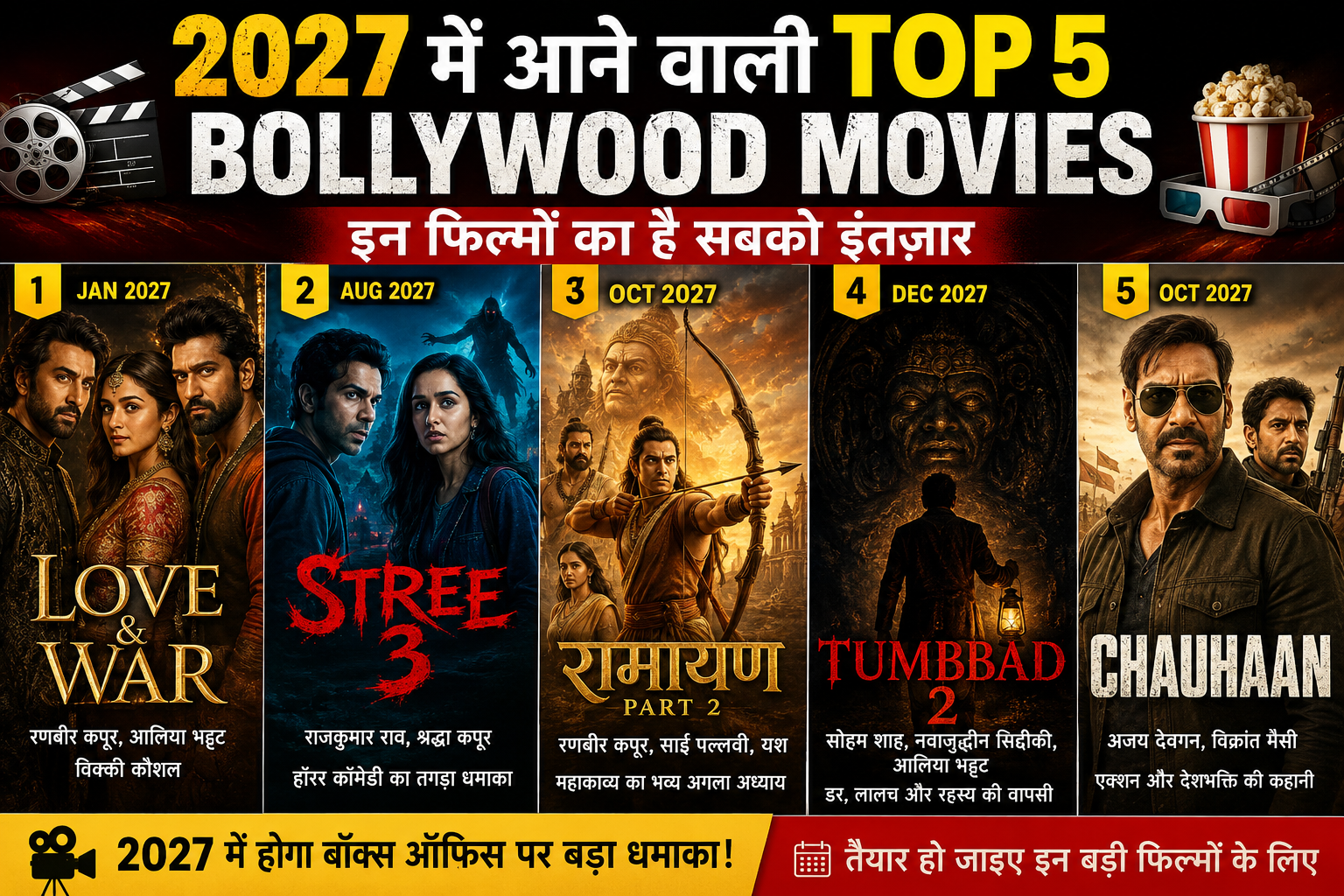 2027 में आने वाली Top 5 Bollywood Movies: Ramayana Part 2 से Tumbbad 2 तक, इन फिल्मों पर रहेंगी लोगो की नजरें